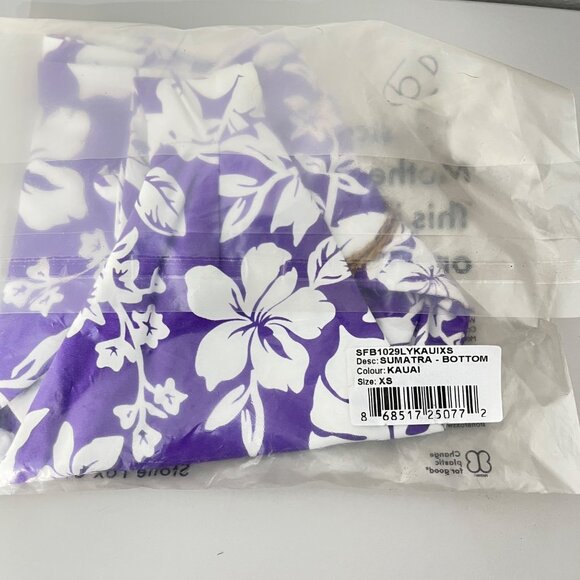 Stone Fox Swim Sumatra Bottom‎ Kauai Purple & White Floral Bikini Bottom XS - Picture 3 of 3